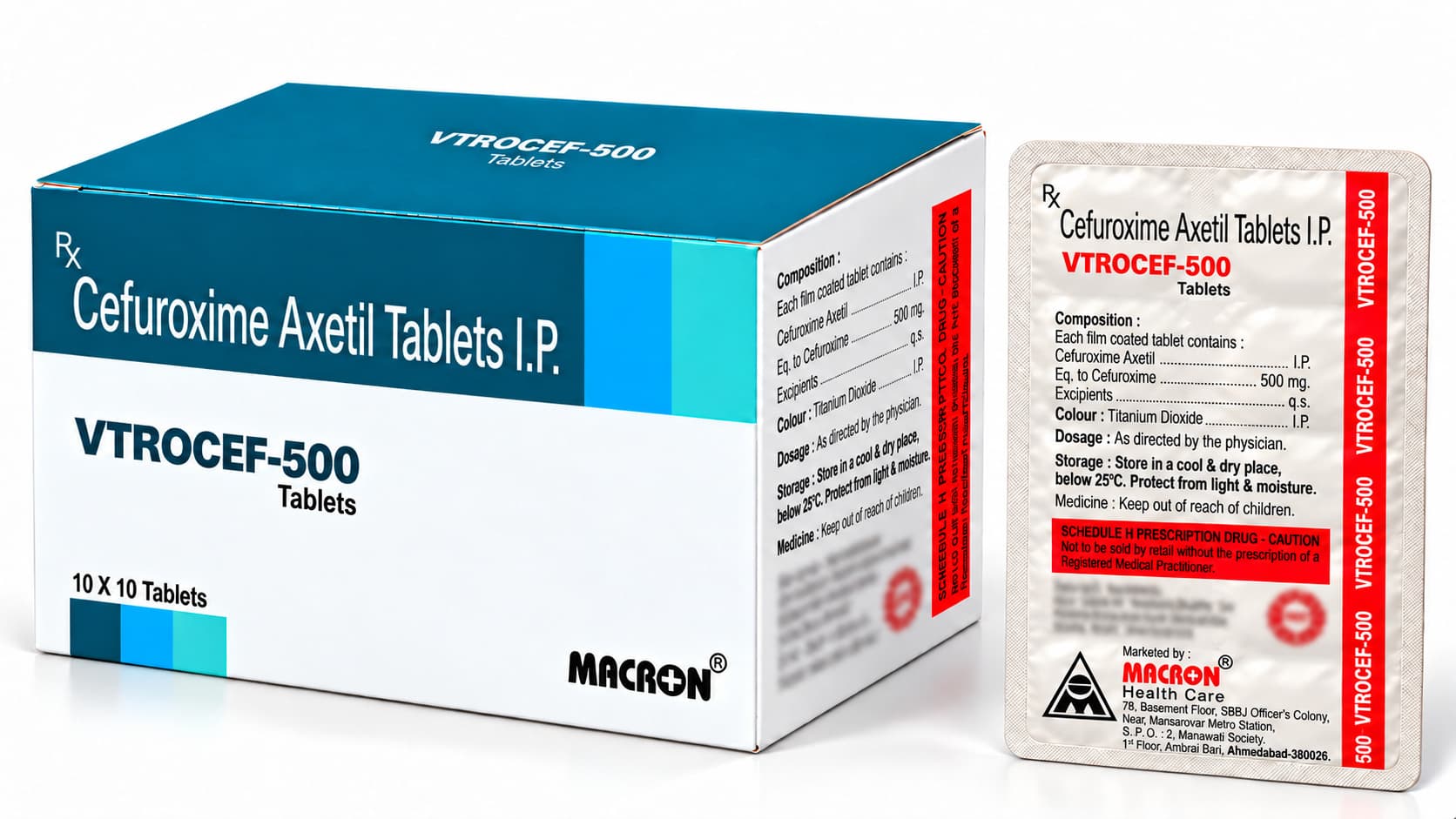 Vtrocef-500 Tablets product photo