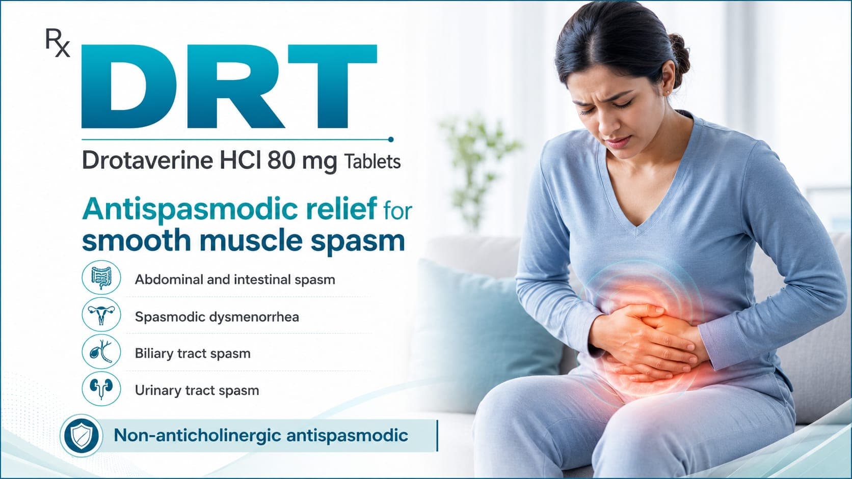 DRT Tablets visual aid: Drotaverine HCl 80 mg by Macron Health Care
