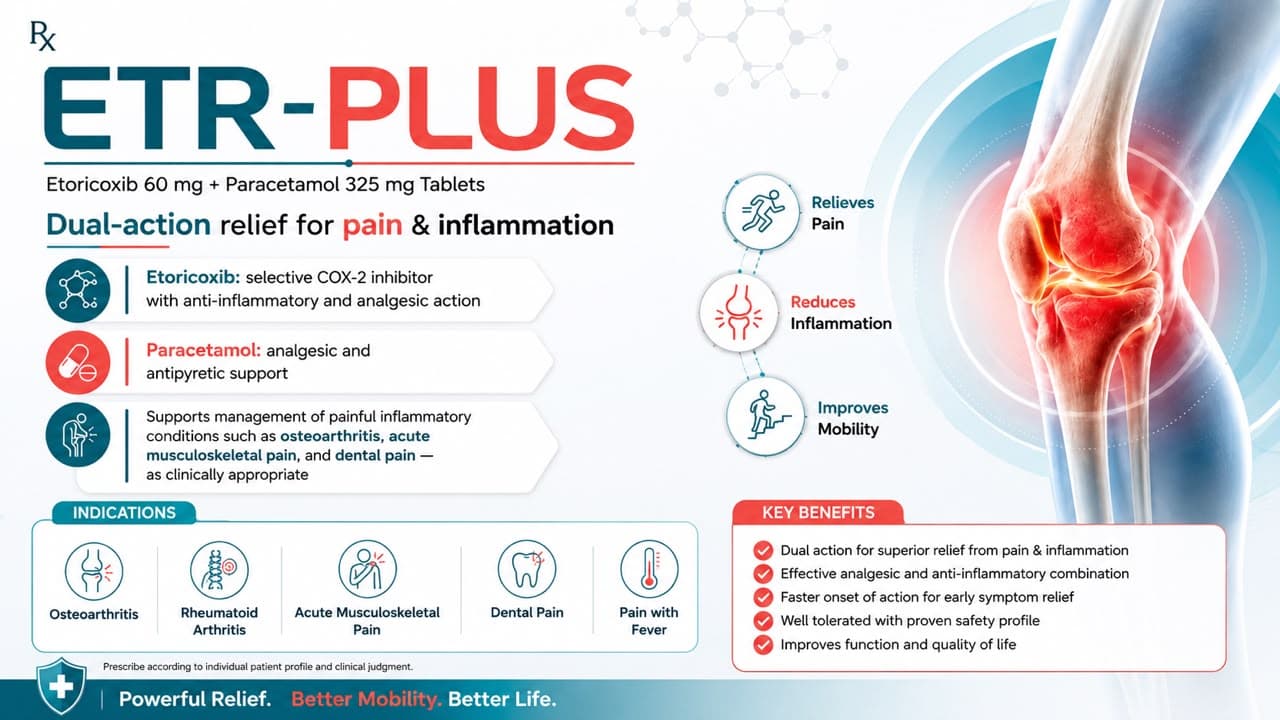 ETR-PLUS Tablets visual aid: Etoricoxib 60 mg by Macron Health Care