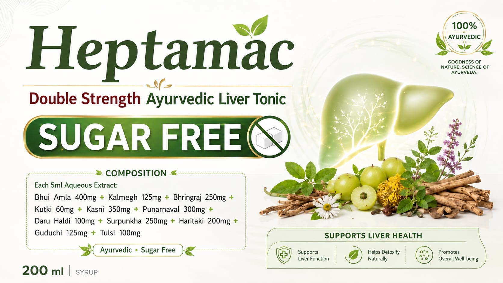 Heptamac Ayurvedic Liver Tonic visual aid: Bhui Amla 400 mg by Macron Health Care