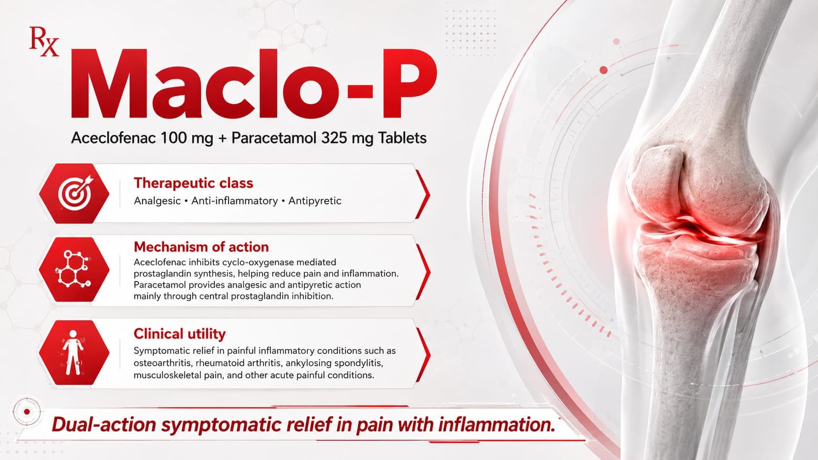 Maclo-P Tablets visual aid: Aceclofenac 100 mg by Macron Health Care