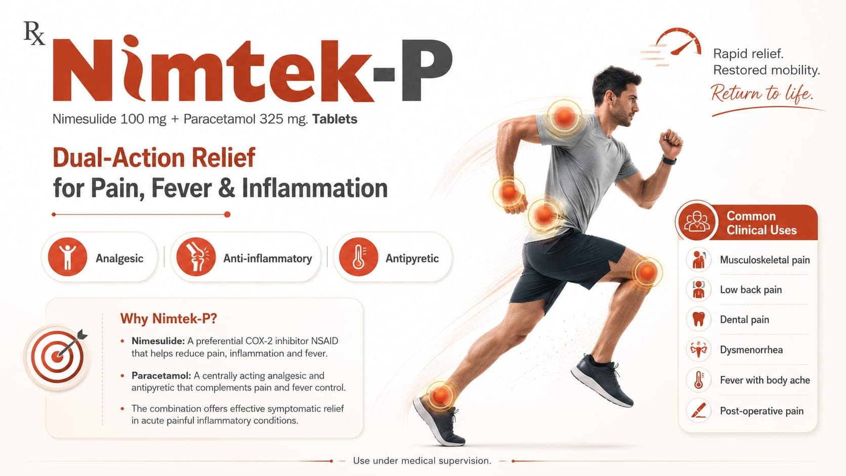 Nimtek-P Tablets visual aid: Nimesulide 100 mg by Macron Health Care