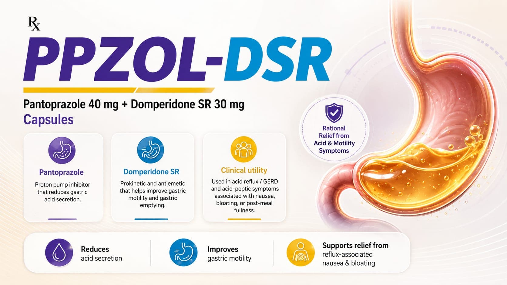 PPZOL-DSR Sustained Release Capsules visual aid: Pantoprazole 40 mg by Macron Health Care