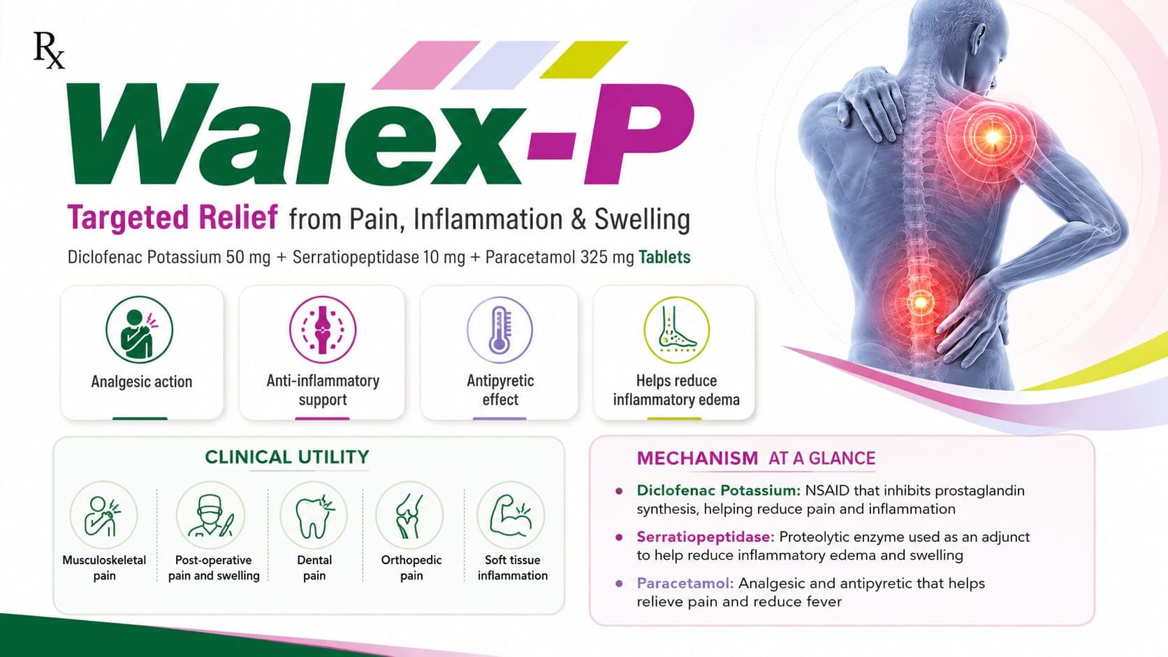 Walex-P Tablets visual aid: Diclofenac Potassium 50 mg by Macron Health Care